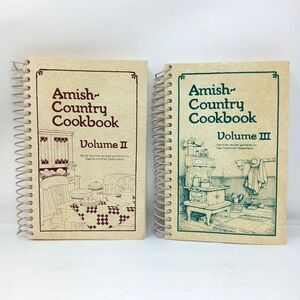 Lot Amish Country Cookbooks Volume 2 & 3 Vintage Spiralbound